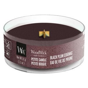 Woodwick svíčka petite Black Plum Cognac