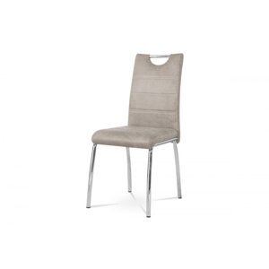 Jídelní židle CIAMIS — béžová, kov, PU kůže