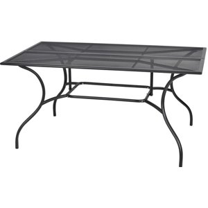 Zahradní stůl SERPEN — kov, černá, 150×90×72