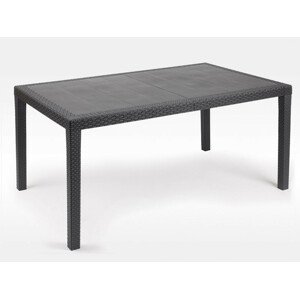 Zahradní stůl PRINCE — 150x90x72 cm, antracit, umělý ratan