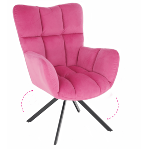 Designové otočné relaxační křeslo KOMODO — kov, více barev Růžová/černá
