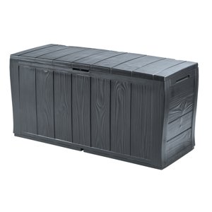 Zahradní úložný box SHERWOOD — 270L, plast, antracit, nosnost 200 kg
