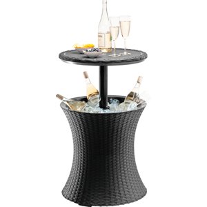 Zahradní stolek / bar pro chlazení nápojů — umělý ratan, hnědá