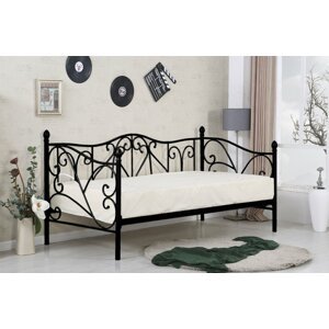 Jednolůžková postel SUMATRA –⁠ 90x200, kov, černá