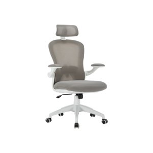 Kancelářská otočná židle LENNY s podhlavníkem — síť, více barev Šedá
